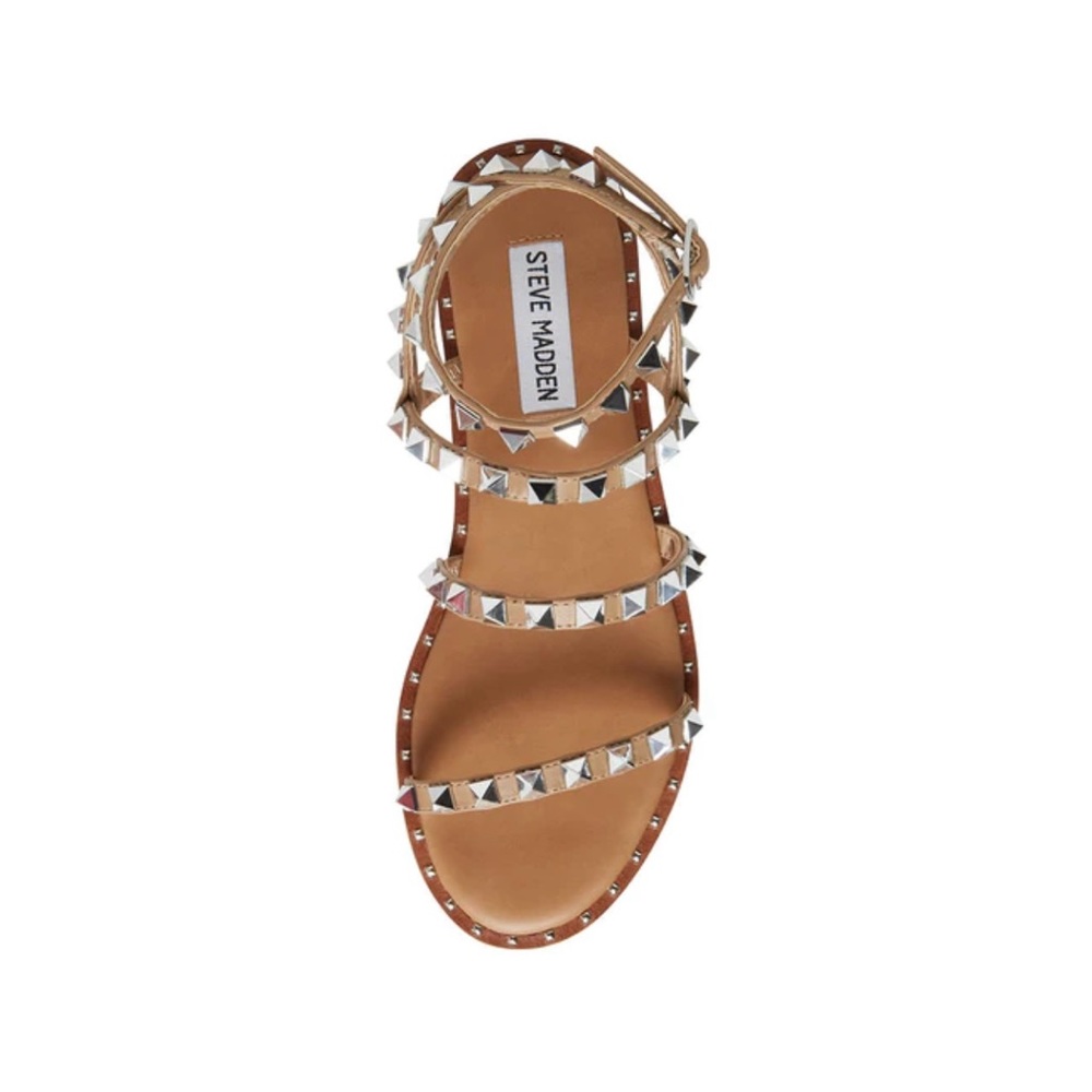 NWT *STEVE MADDEN* Leather 🧳TRAVEL🧳 Sandals … *STUDS* … Size: 8.5 - Picture 4 of 7